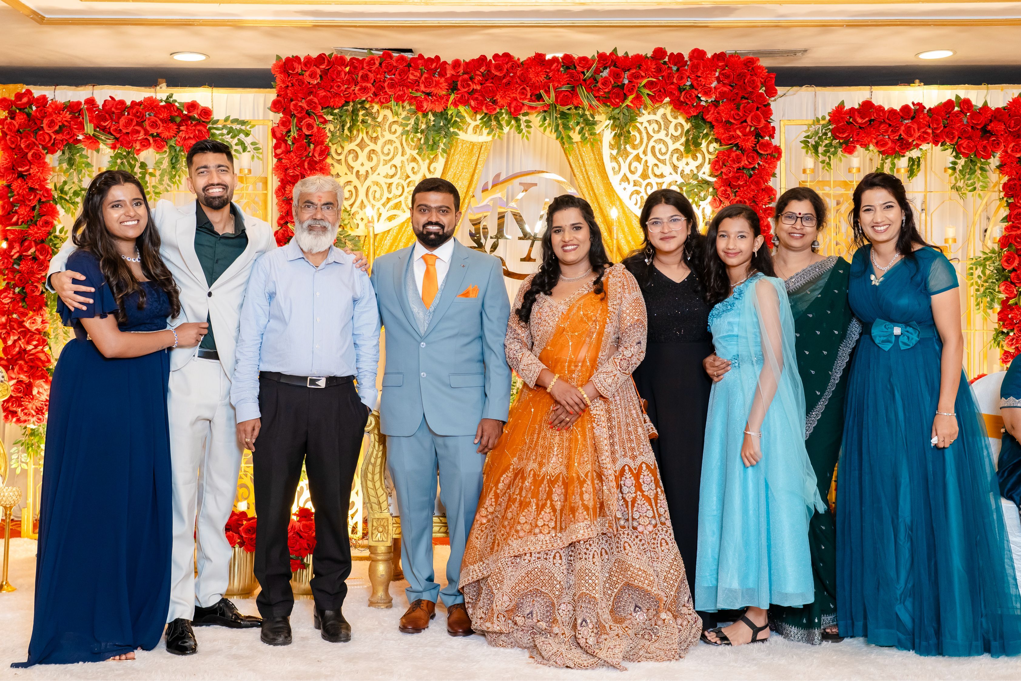 Family group photo engagement ceremony